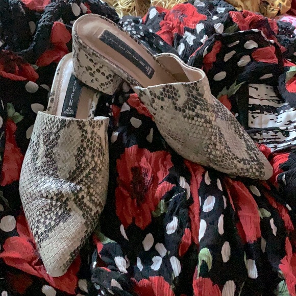 Steven by Steve Madden Simone snake print mules - Picture 1 of 8